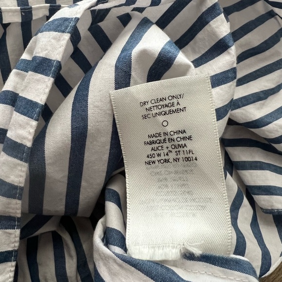 ALICE + OLIVIA| Stripe 100% Cotton Ruffle Swing Top - Picture 11 of 11